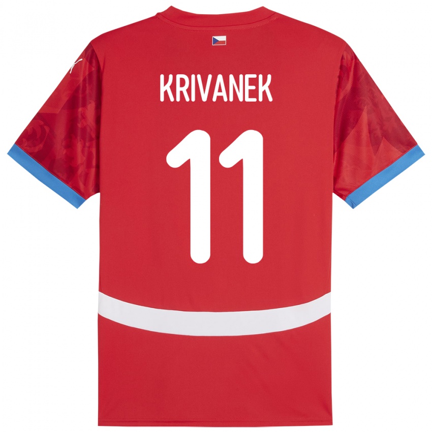 Niño Camiseta Chequia Jan Krivanek #11 Rojo 1ª Equipación 24-26 La Camisa México