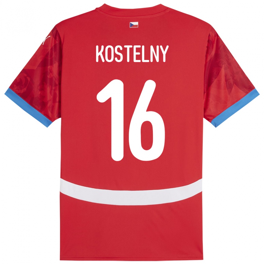 Niño Camiseta Chequia Krystof Kostelny #16 Rojo 1ª Equipación 24-26 La Camisa México