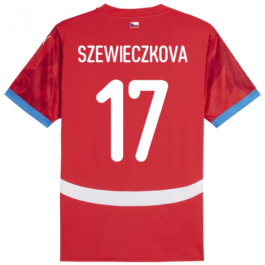 Niño Camiseta Chequia Tereza Szewieczková #17 Rojo 1ª Equipación 24-26 La Camisa México