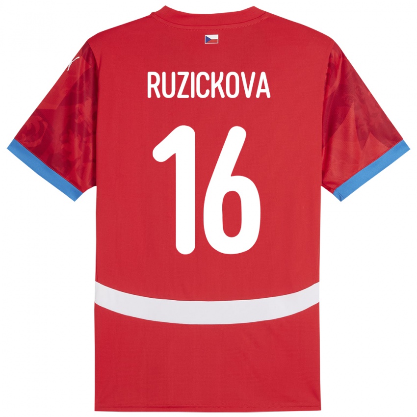 Niño Camiseta Chequia Barbora Růžičková #16 Rojo 1ª Equipación 24-26 La Camisa México