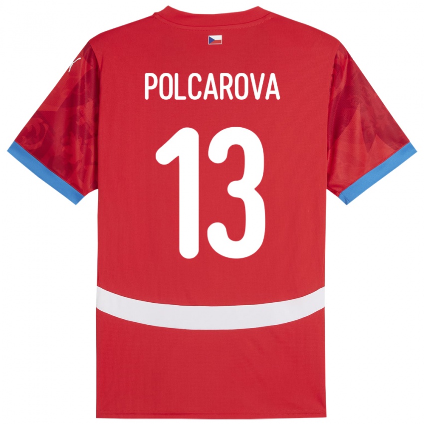 Niño Camiseta Chequia Barbora Polcarová #13 Rojo 1ª Equipación 24-26 La Camisa México