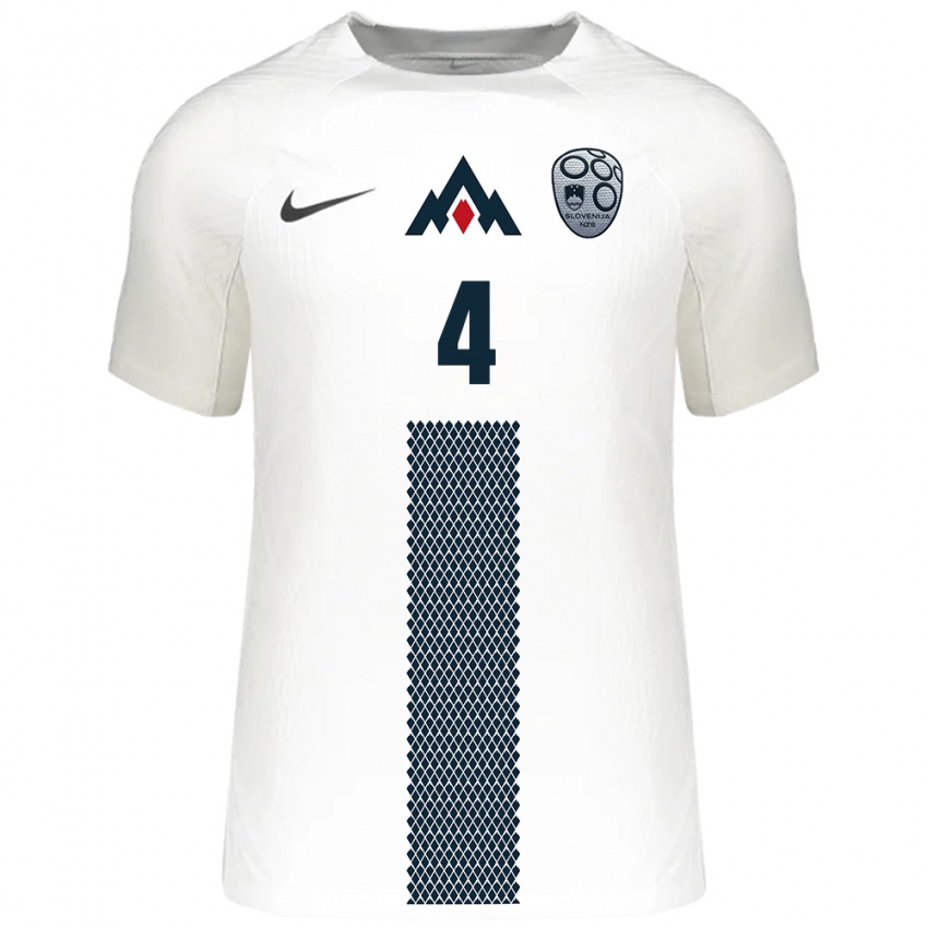 Niño Camiseta Eslovenia Arjan Malic #4 Blanco 1ª Equipación 24-26 La Camisa México