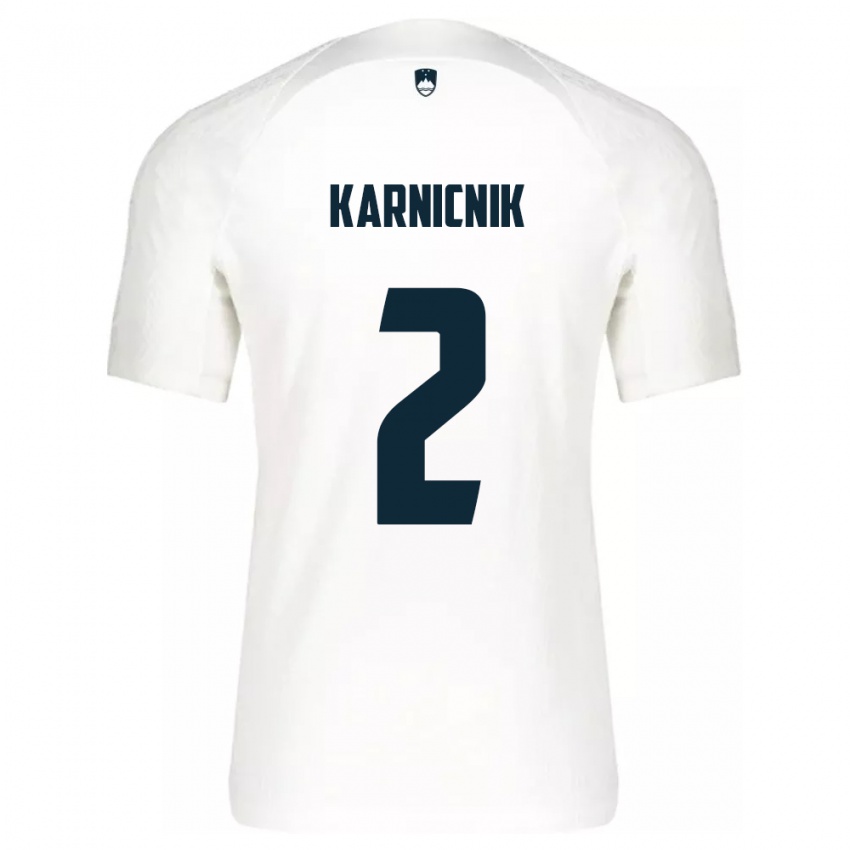 Niño Camiseta Eslovenia Zan Karnicnik #2 Blanco 1ª Equipación 24-26 La Camisa México