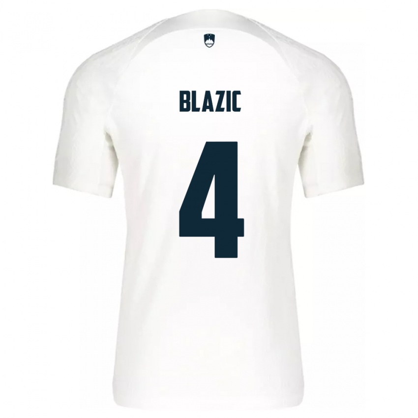 Niño Camiseta Eslovenia Miha Blazic #4 Blanco 1ª Equipación 24-26 La Camisa México