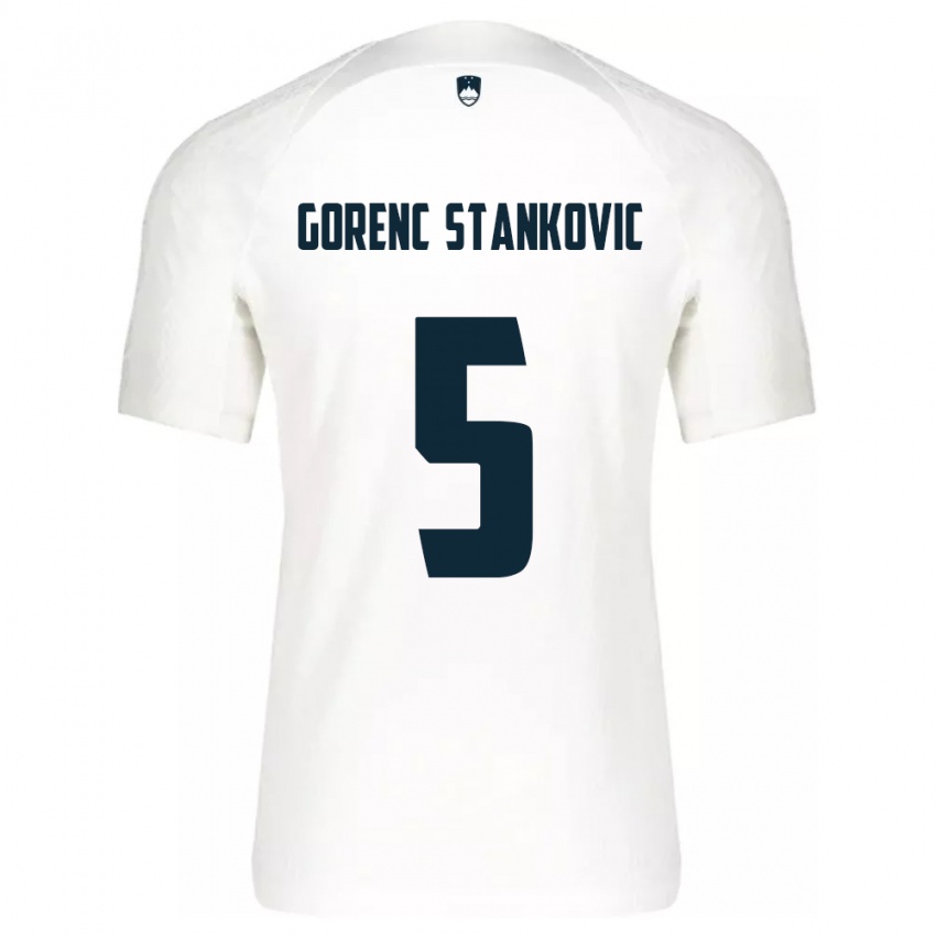 Niño Camiseta Eslovenia Jon Gorenc Stankovic #5 Blanco 1ª Equipación 24-26 La Camisa México