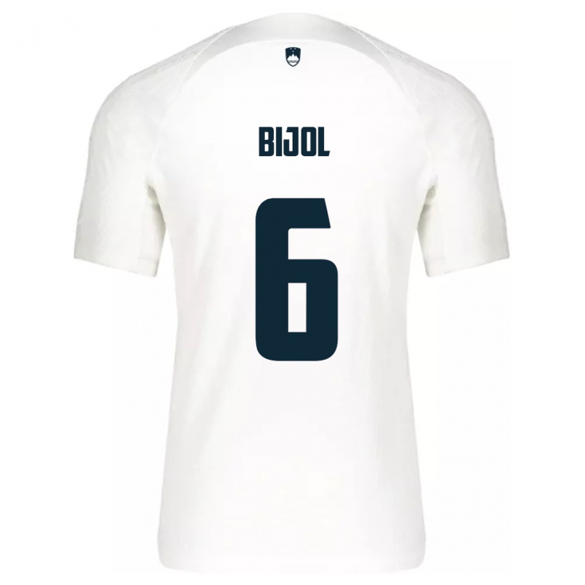 Niño Camiseta Eslovenia Jaka Bijol #6 Blanco 1ª Equipación 24-26 La Camisa México