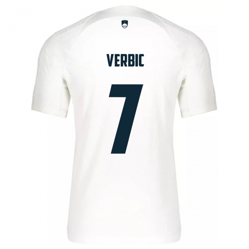 Niño Camiseta Eslovenia Benjamin Verbic #7 Blanco 1ª Equipación 24-26 La Camisa México