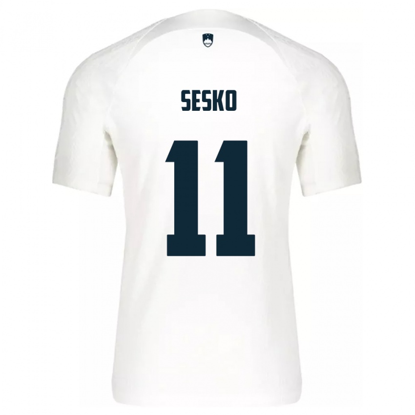 Niño Camiseta Eslovenia Benjamin Sesko #11 Blanco 1ª Equipación 24-26 La Camisa México