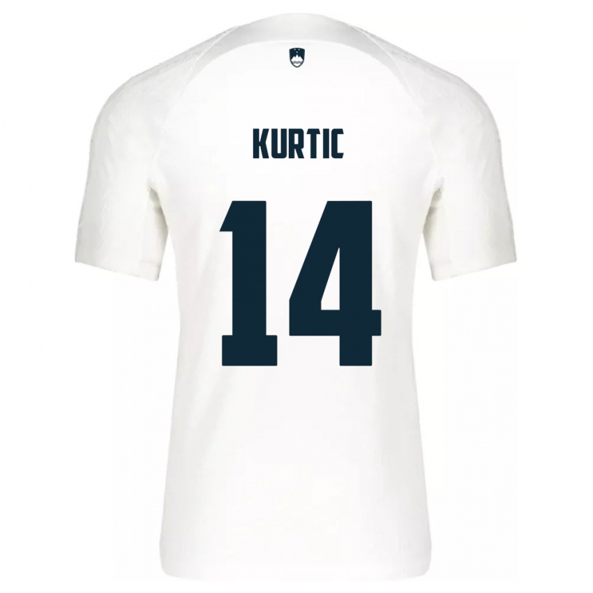 Niño Camiseta Eslovenia Jasmin Kurtic #14 Blanco 1ª Equipación 24-26 La Camisa México