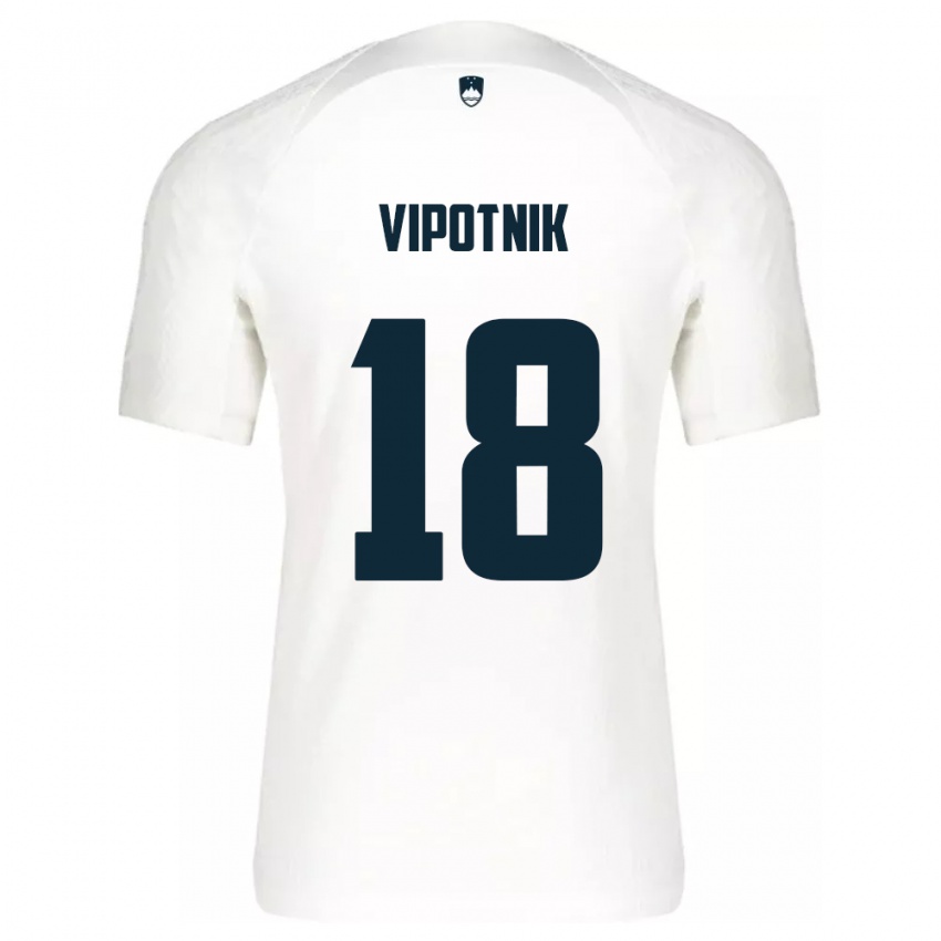 Niño Camiseta Eslovenia Zan Vipotnik #18 Blanco 1ª Equipación 24-26 La Camisa México