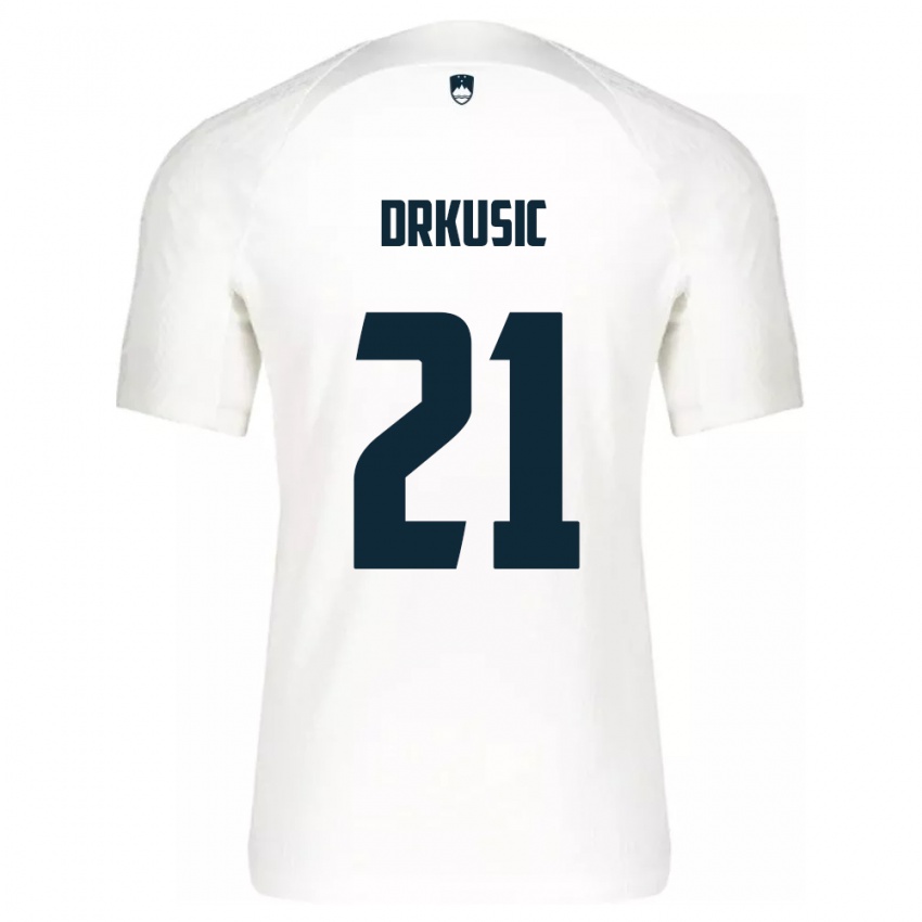 Niño Camiseta Eslovenia Vanja Drkusic #21 Blanco 1ª Equipación 24-26 La Camisa México