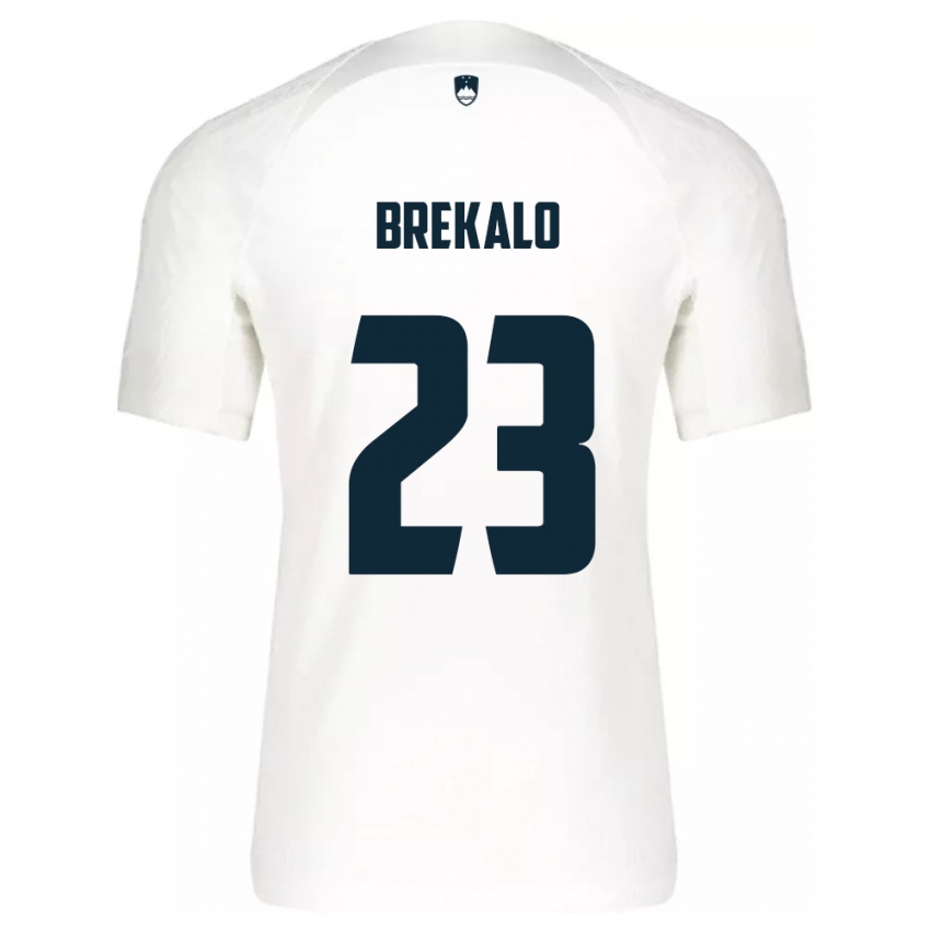 Niño Camiseta Eslovenia David Brekalo #23 Blanco 1ª Equipación 24-26 La Camisa México