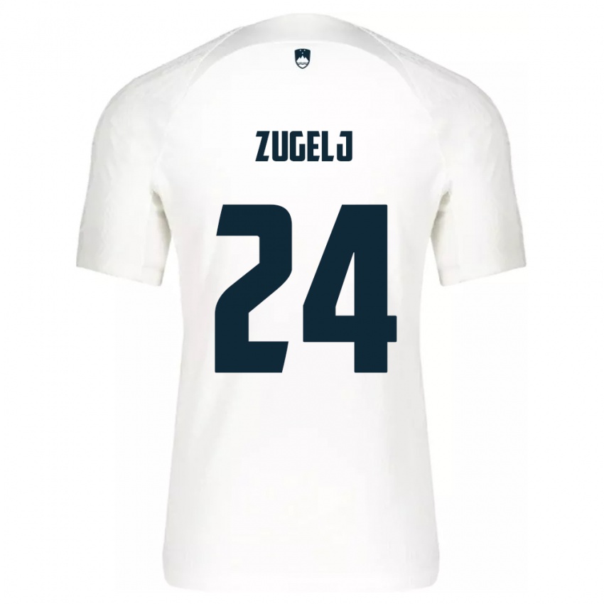 Niño Camiseta Eslovenia Nino Zugelj #24 Blanco 1ª Equipación 24-26 La Camisa México