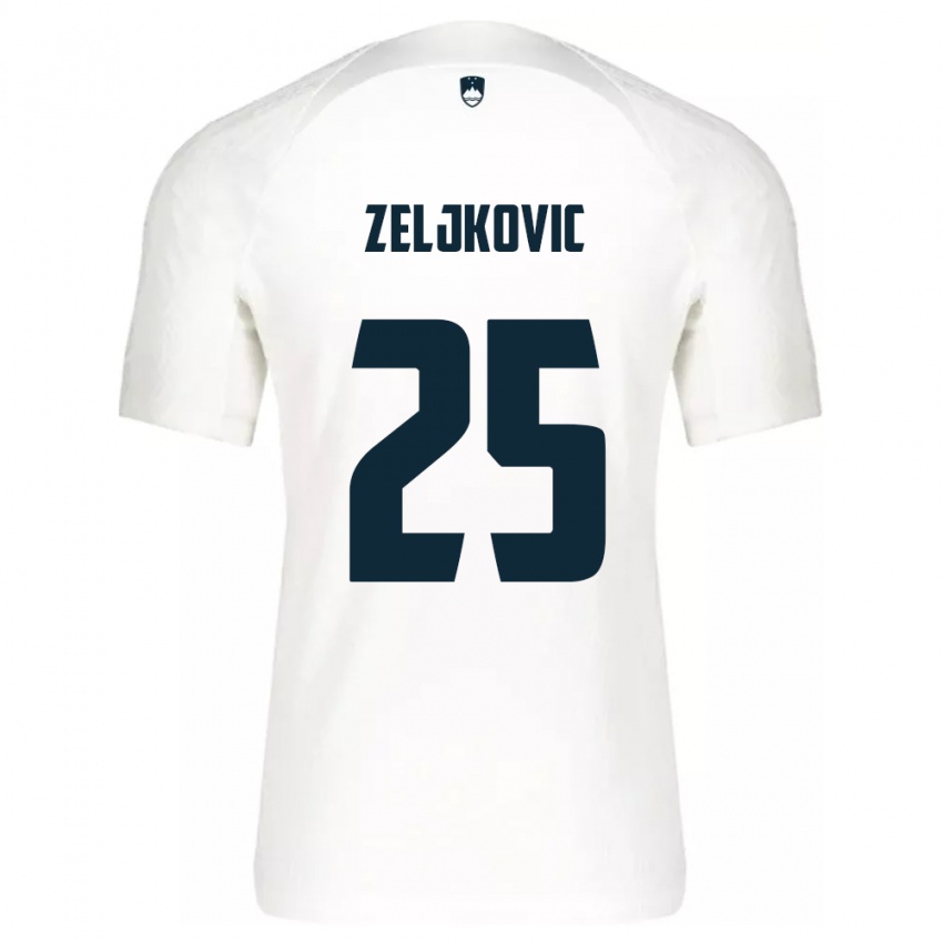 Niño Camiseta Eslovenia Adrian Zeljkovic #25 Blanco 1ª Equipación 24-26 La Camisa México