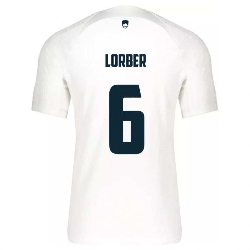 Niño Camiseta Eslovenia Marcel Lorber #6 Blanco 1ª Equipación 24-26 La Camisa México