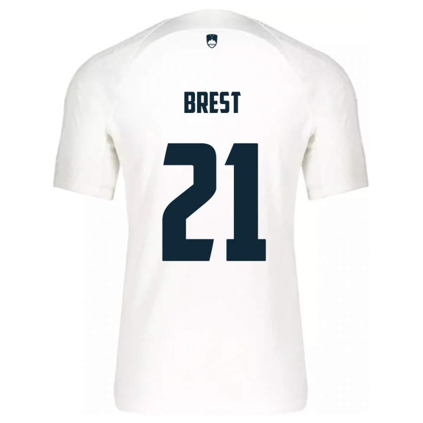 Niño Camiseta Eslovenia Marko Brest #21 Blanco 1ª Equipación 24-26 La Camisa México