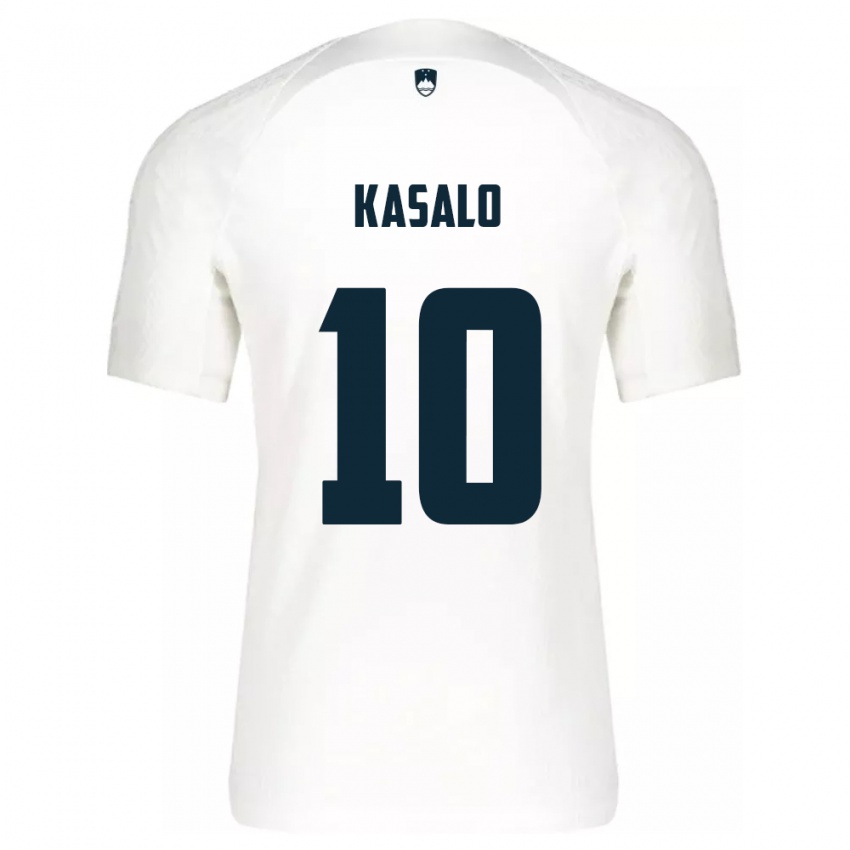 Niño Camiseta Eslovenia Niko Kasalo #10 Blanco 1ª Equipación 24-26 La Camisa México