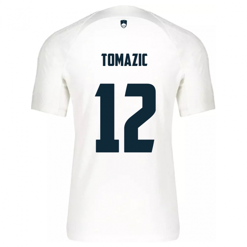 Niño Camiseta Eslovenia Lukas Tomazic #12 Blanco 1ª Equipación 24-26 La Camisa México