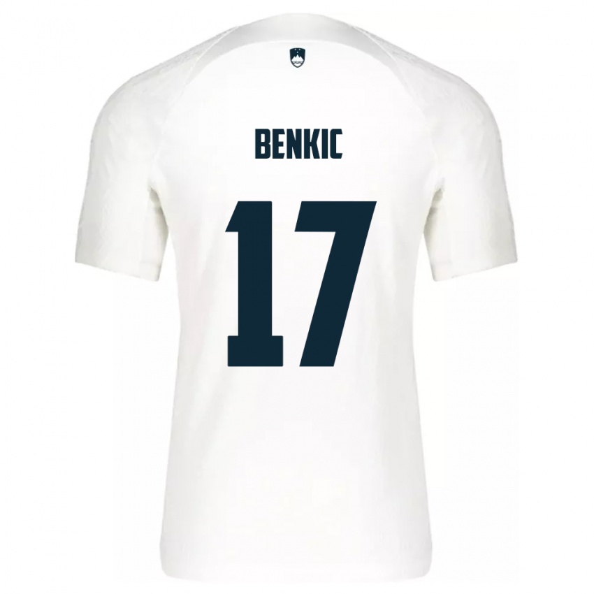 Niño Camiseta Eslovenia Kevin Benkic #17 Blanco 1ª Equipación 24-26 La Camisa México