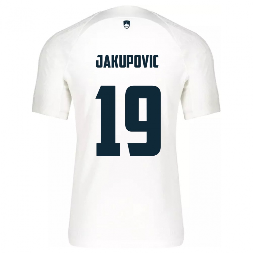 Niño Camiseta Eslovenia Aldin Jakupovic #19 Blanco 1ª Equipación 24-26 La Camisa México