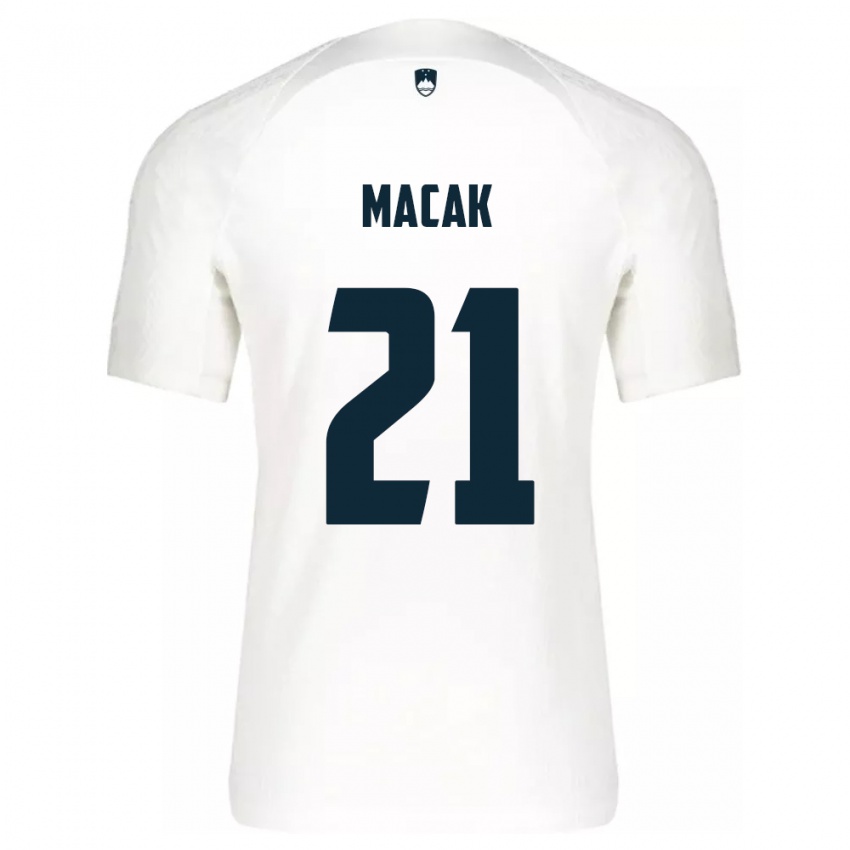 Niño Camiseta Eslovenia Lucas Macak #21 Blanco 1ª Equipación 24-26 La Camisa México