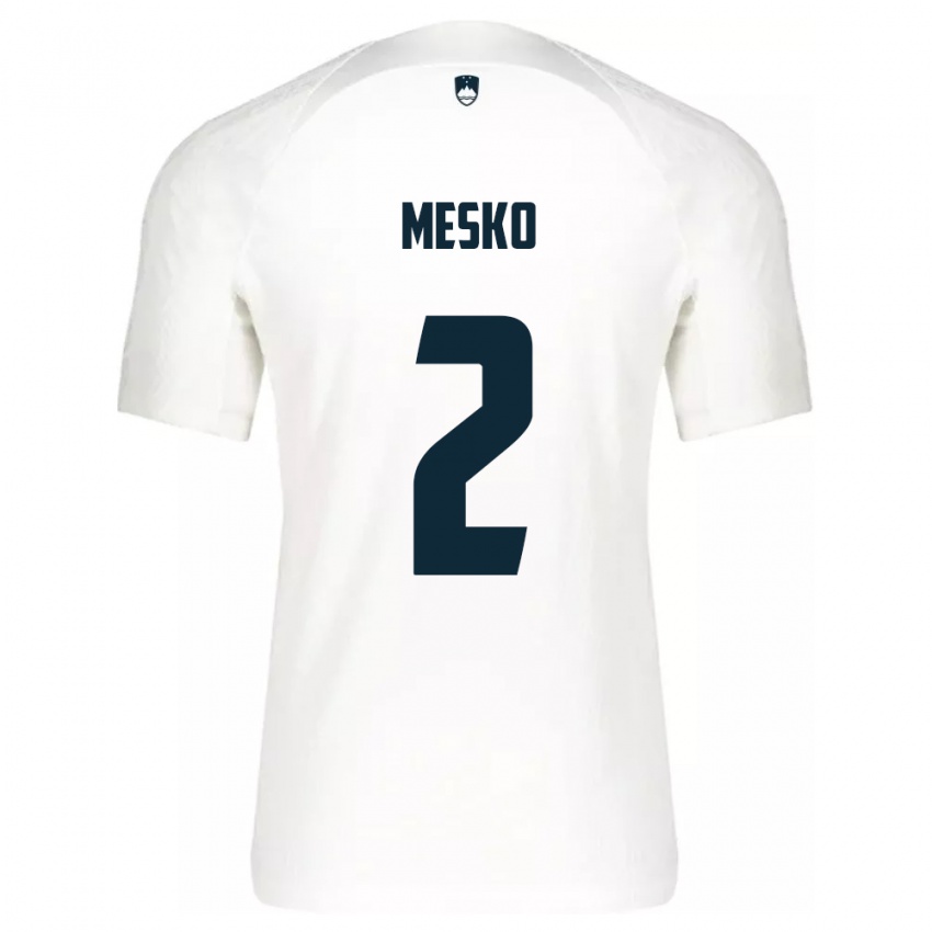 Niño Camiseta Eslovenia Zan Mesko #2 Blanco 1ª Equipación 24-26 La Camisa México