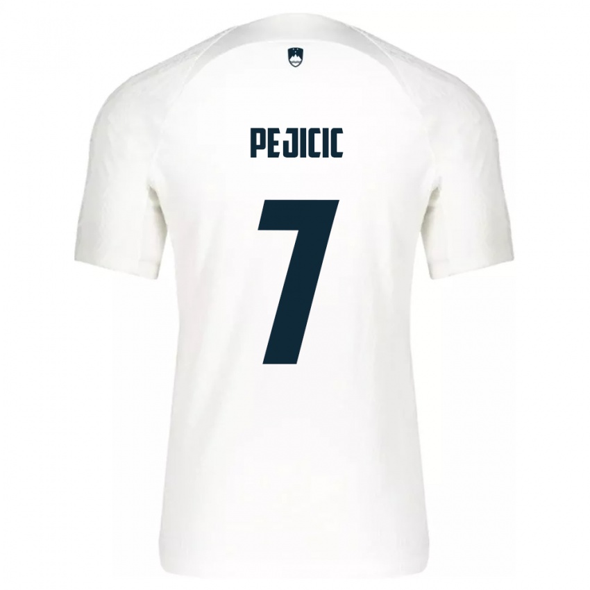 Niño Camiseta Eslovenia David Pejičić #7 Blanco 1ª Equipación 24-26 La Camisa México