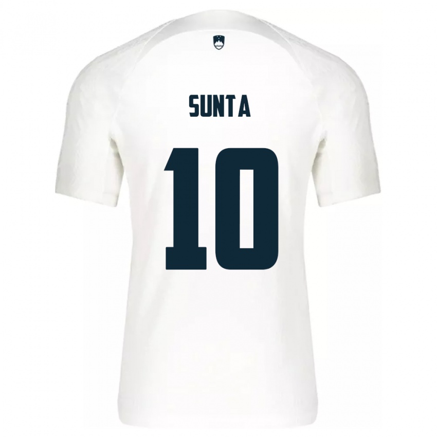 Niño Camiseta Eslovenia Sven Sunta #10 Blanco 1ª Equipación 24-26 La Camisa México