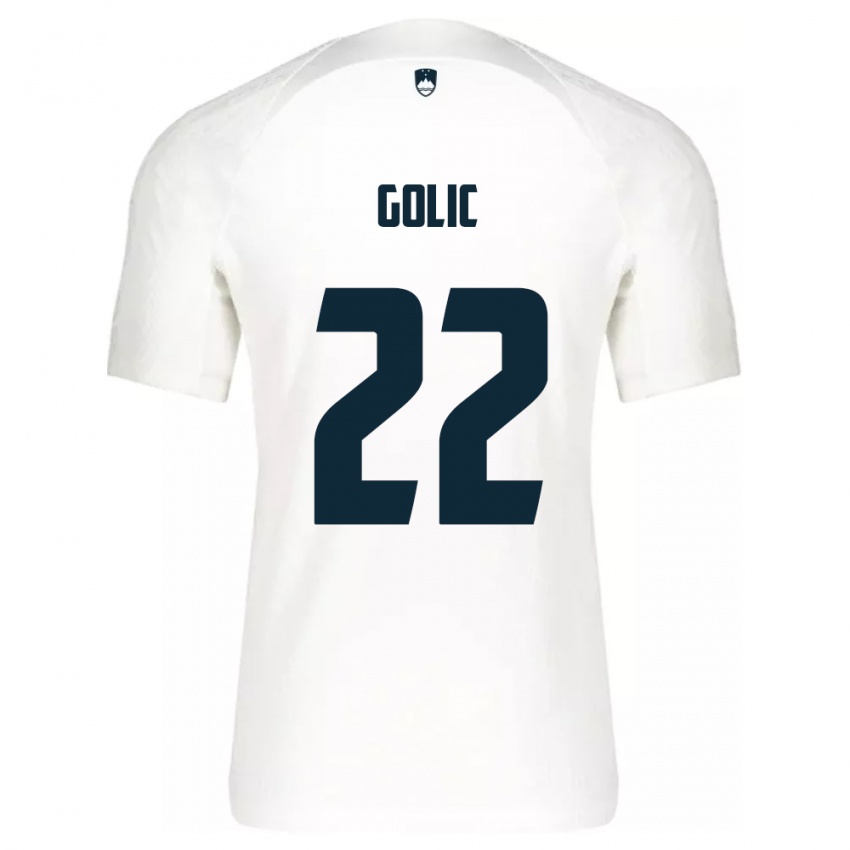 Niño Camiseta Eslovenia Tilen Golic #22 Blanco 1ª Equipación 24-26 La Camisa México