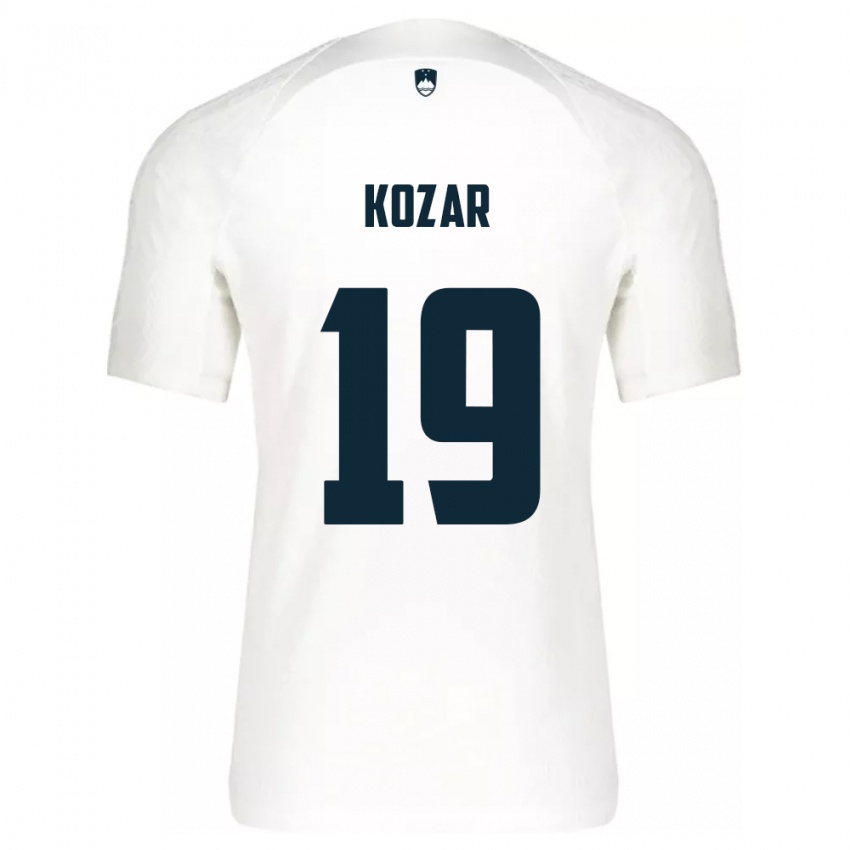 Niño Camiseta Eslovenia Kristjan Kozar #19 Blanco 1ª Equipación 24-26 La Camisa México