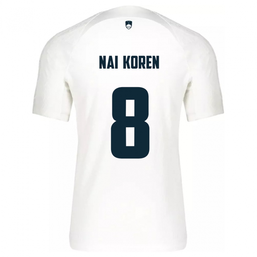 Niño Camiseta Eslovenia Tian Nai Koren #8 Blanco 1ª Equipación 24-26 La Camisa México