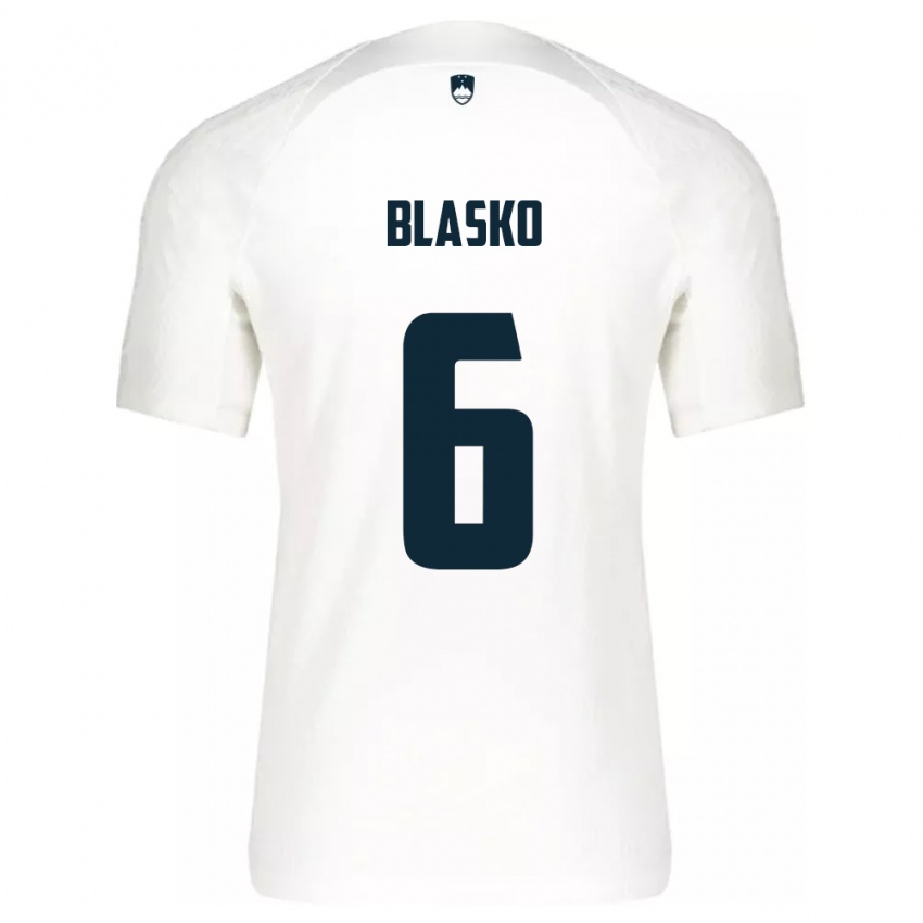 Niño Camiseta Eslovenia Svit Blasko #6 Blanco 1ª Equipación 24-26 La Camisa México