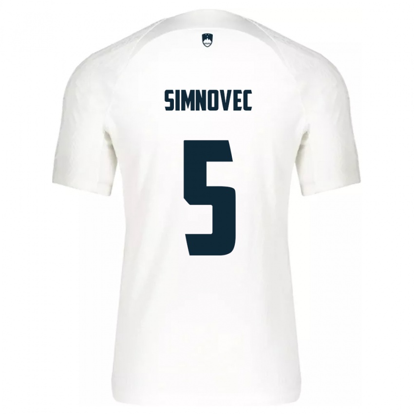 Niño Camiseta Eslovenia Matevz Simnovec #5 Blanco 1ª Equipación 24-26 La Camisa México