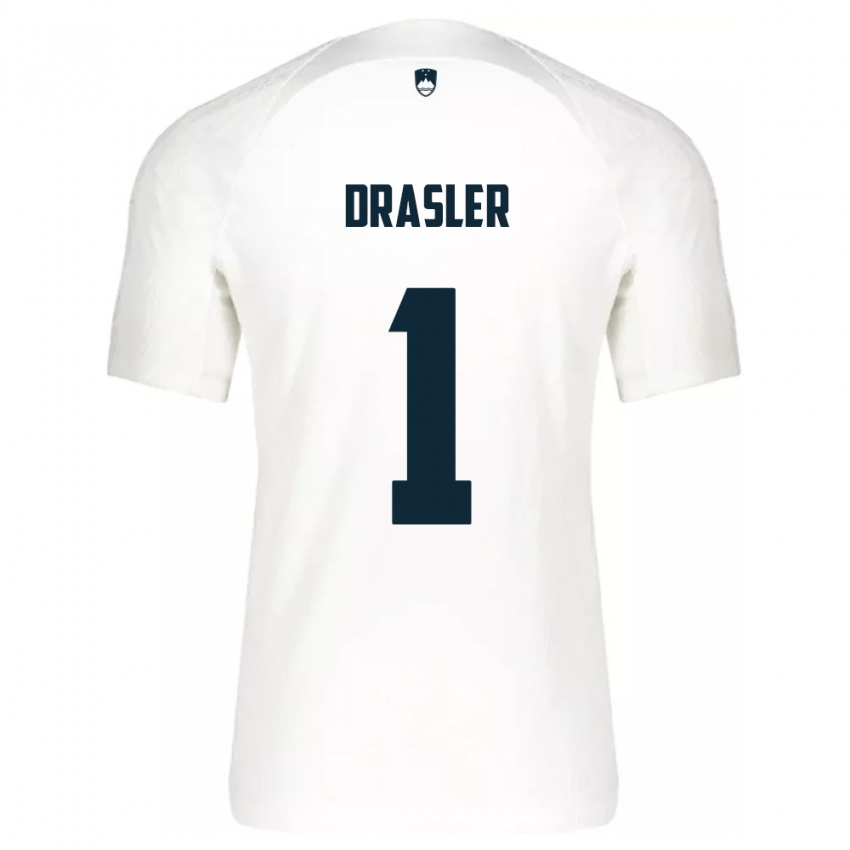 Niño Camiseta Eslovenia Iztok Drasler #1 Blanco 1ª Equipación 24-26 La Camisa México