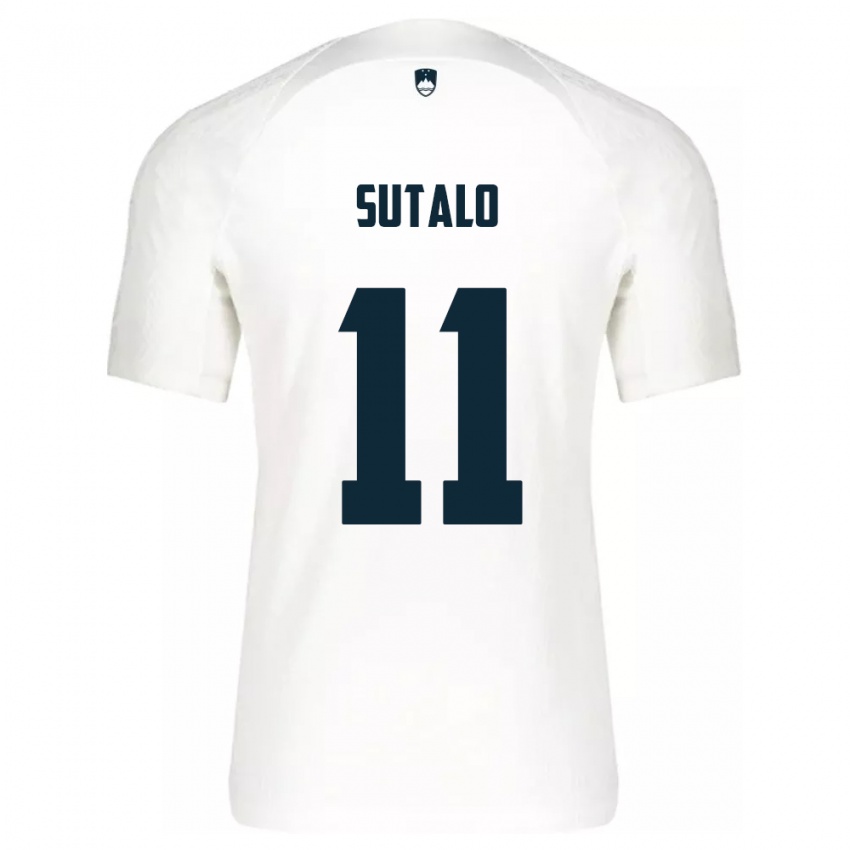 Niño Camiseta Eslovenia Aleksej Sutalo #11 Blanco 1ª Equipación 24-26 La Camisa México