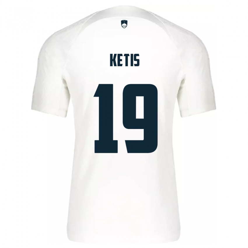 Niño Camiseta Eslovenia Sara Ketiš #19 Blanco 1ª Equipación 24-26 La Camisa México