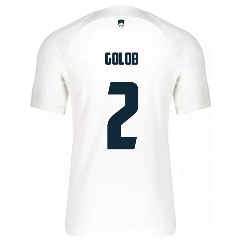 Niño Camiseta Eslovenia Lana Golob #2 Blanco 1ª Equipación 24-26 La Camisa México