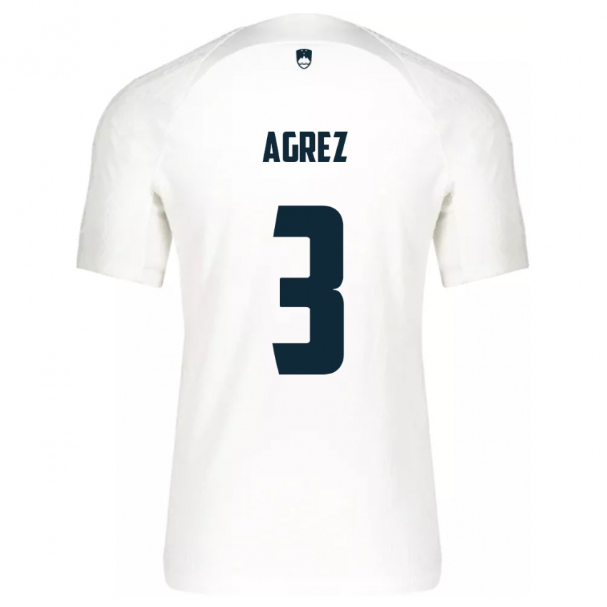 Niño Camiseta Eslovenia Sara Agrež #3 Blanco 1ª Equipación 24-26 La Camisa México