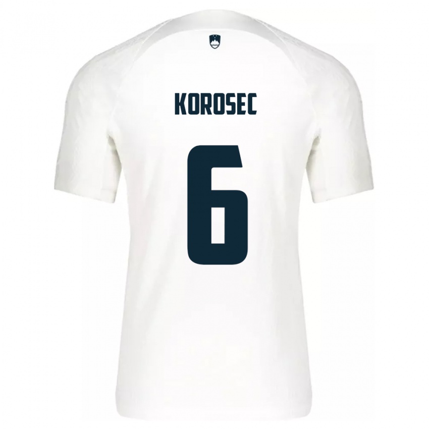 Niño Camiseta Eslovenia Kaja Korošec #6 Blanco 1ª Equipación 24-26 La Camisa México