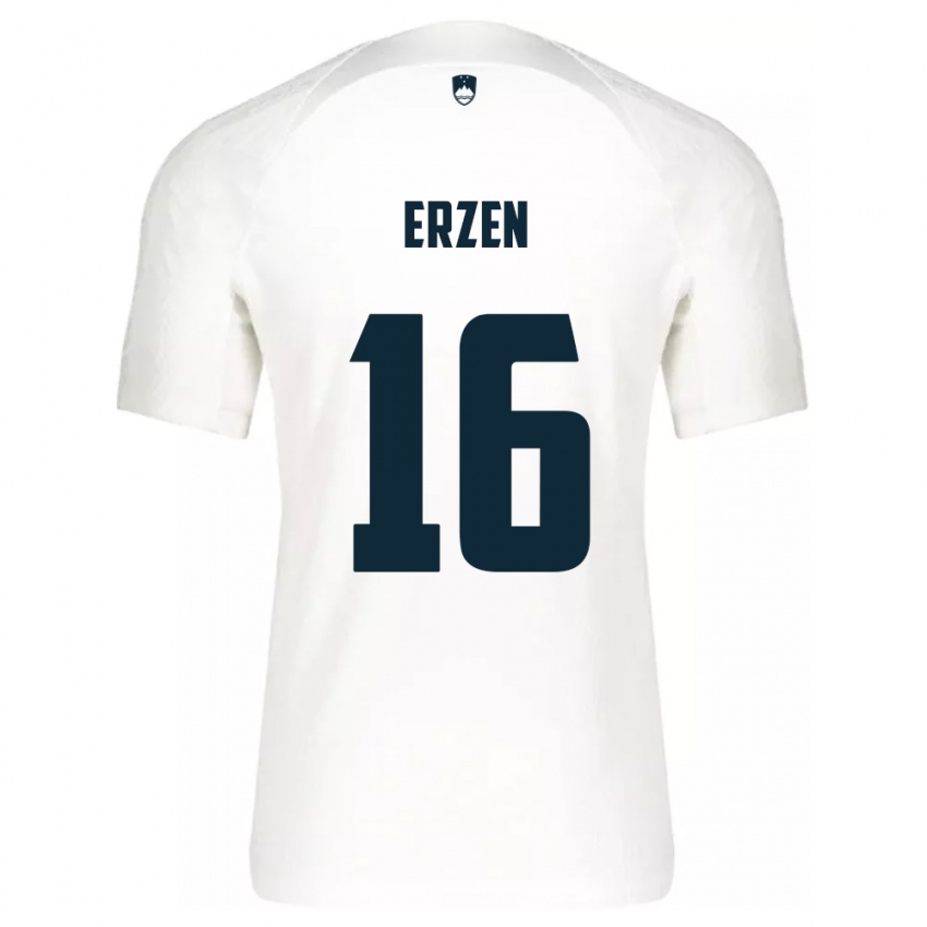 Niño Camiseta Eslovenia Kaja Eržen #16 Blanco 1ª Equipación 24-26 La Camisa México