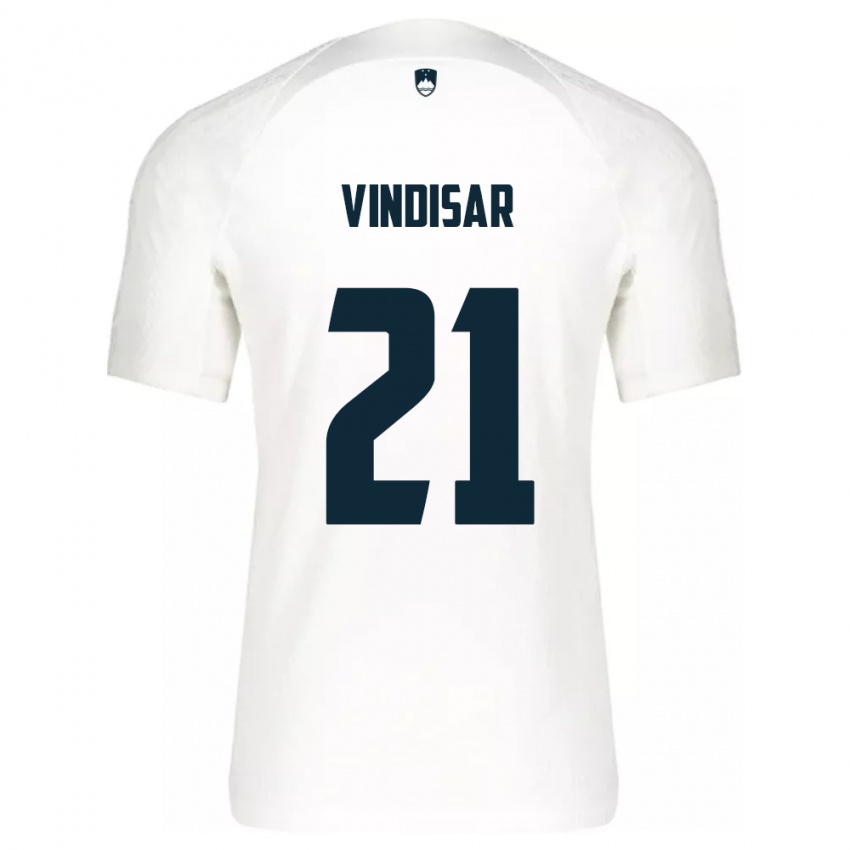 Niño Camiseta Eslovenia Zala Vindišar #21 Blanco 1ª Equipación 24-26 La Camisa México