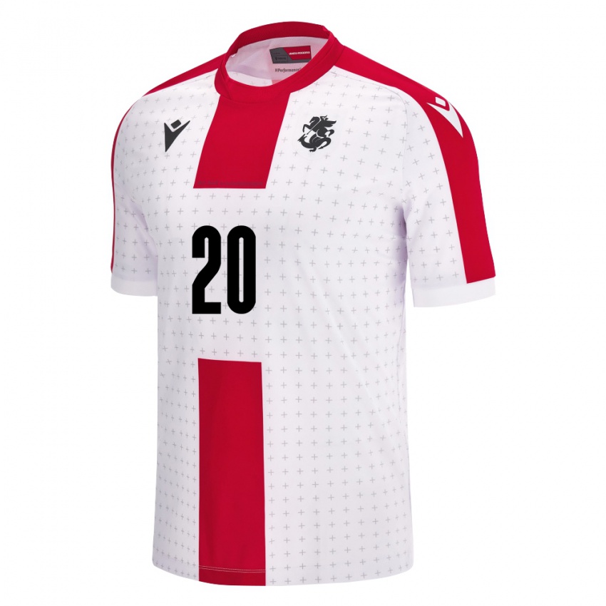 Niño Camiseta Georgia Elene Enjibadze #20 Blanco 1ª Equipación 24-26 La Camisa México