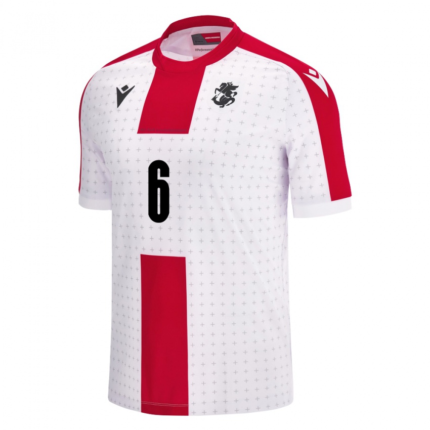 Niño Camiseta Georgia Natia Danelia #6 Blanco 1ª Equipación 24-26 La Camisa México