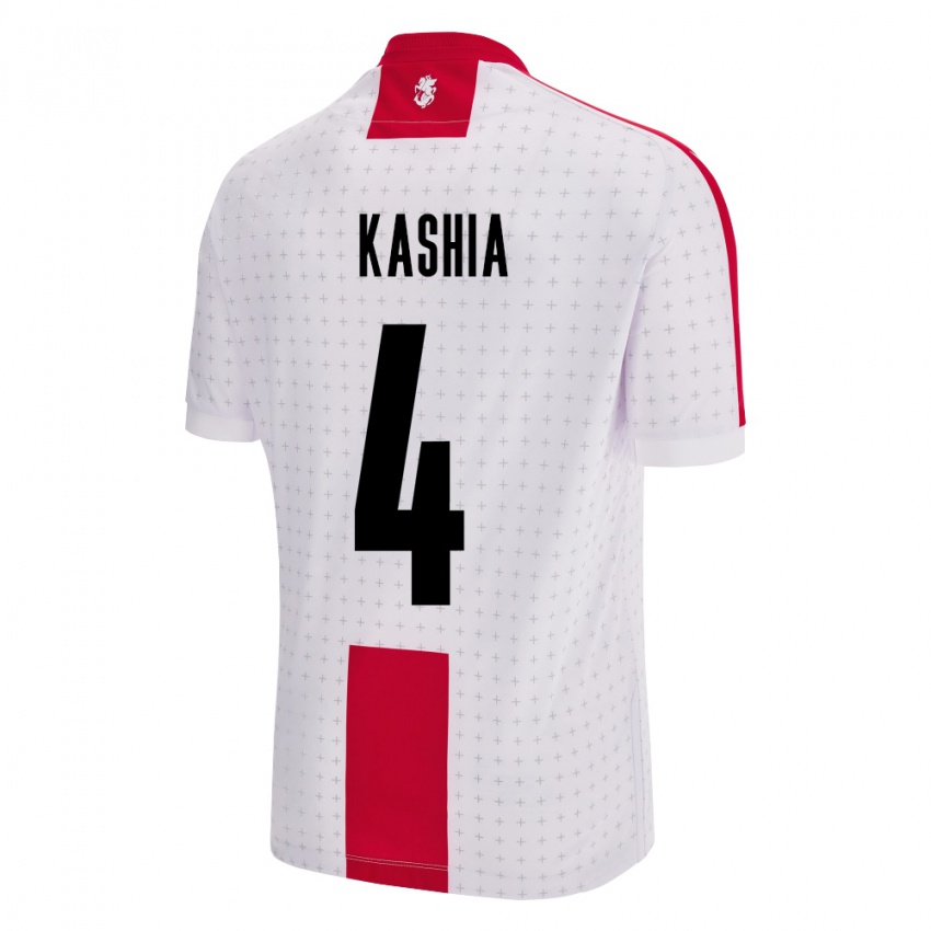 Niño Camiseta Georgia Guram Kashia #4 Blanco 1ª Equipación 24-26 La Camisa México