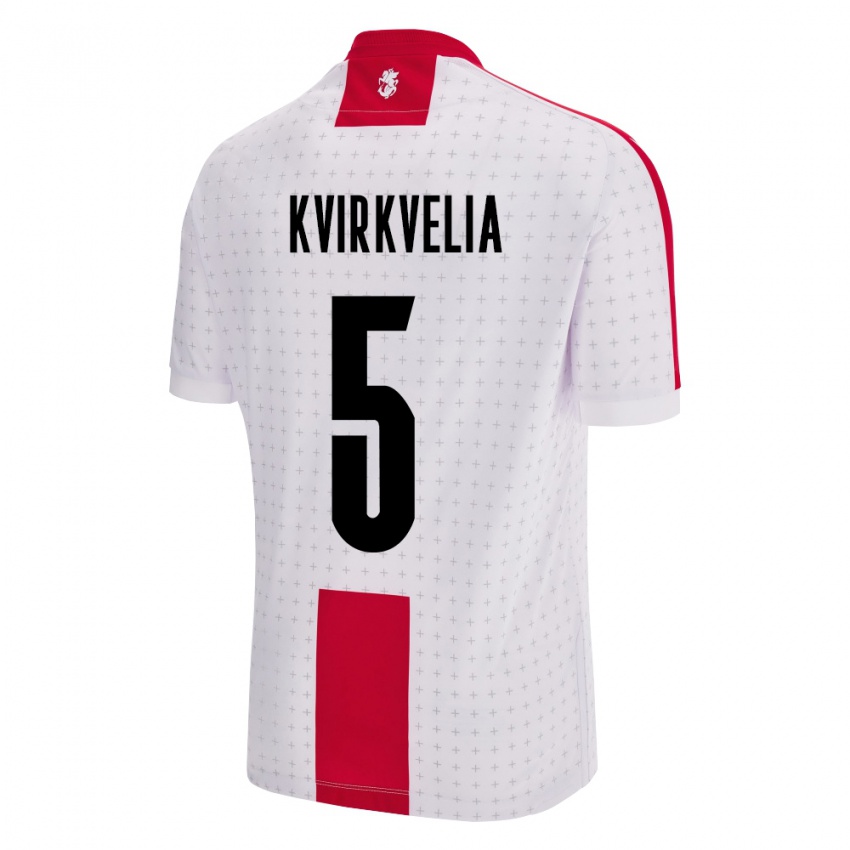 Niño Camiseta Georgia Solomon Kvirkvelia #5 Blanco 1ª Equipación 24-26 La Camisa México