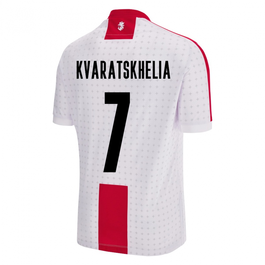 Niño Camiseta Georgia Khvicha Kvaratskhelia #7 Blanco 1ª Equipación 24-26 La Camisa México