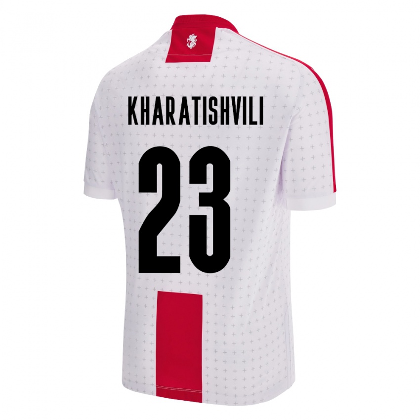 Niño Camiseta Georgia Luka Kharatishvili #23 Blanco 1ª Equipación 24-26 La Camisa México