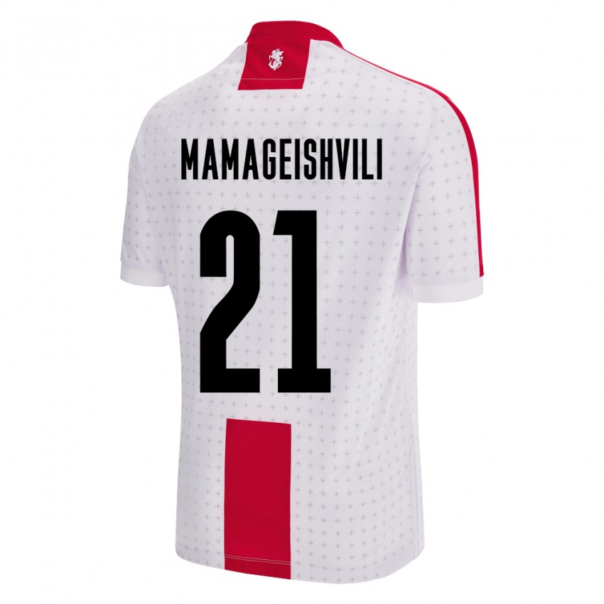 Niño Camiseta Georgia Otar Mamageishvili #21 Blanco 1ª Equipación 24-26 La Camisa México