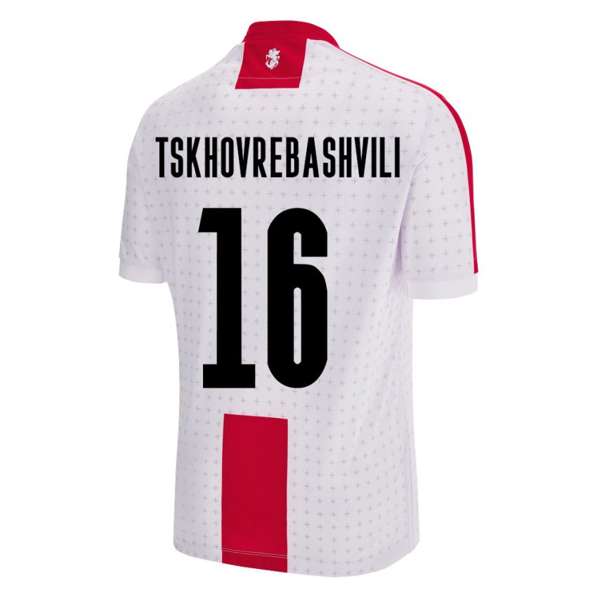 Niño Camiseta Georgia Nikoloz Tskhovrebashvili #16 Blanco 1ª Equipación 24-26 La Camisa México