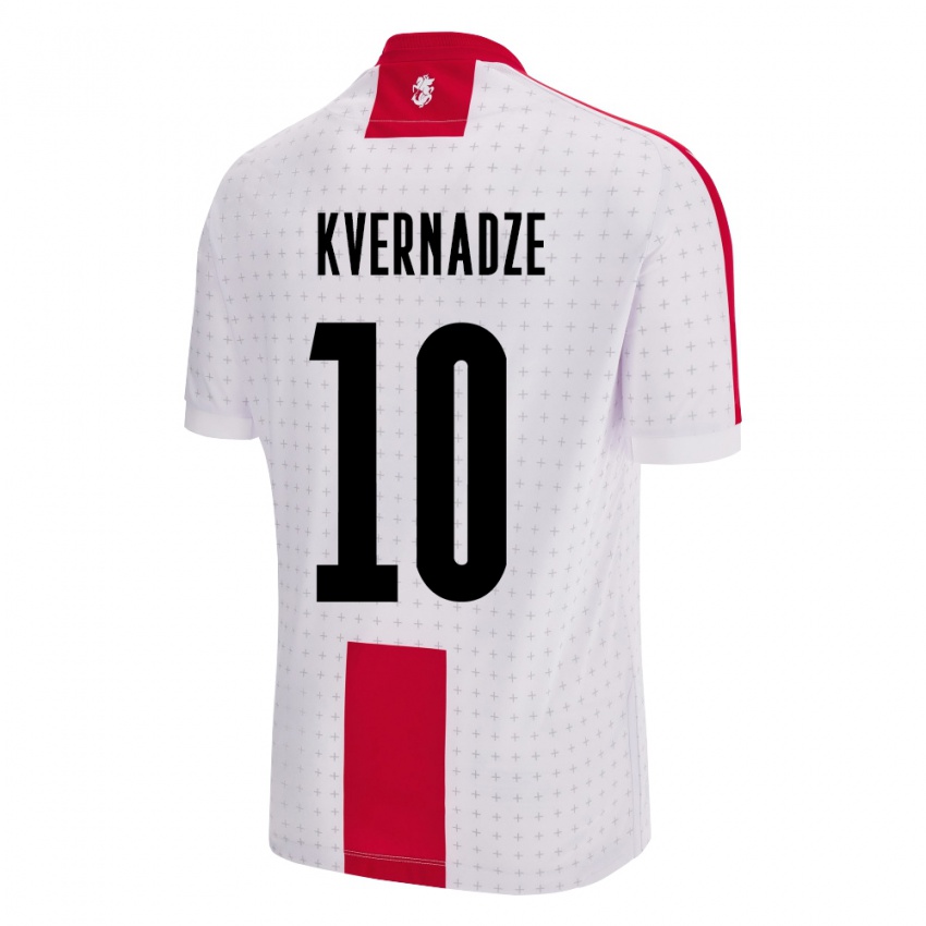 Niño Camiseta Georgia Giorgi Kvernadze #10 Blanco 1ª Equipación 24-26 La Camisa México